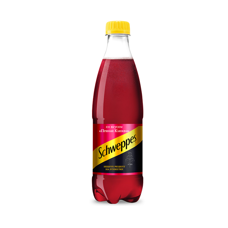 Бутылка Schweppes СО ВКУСОМ ПРЯНАЯ КЛЮКВА