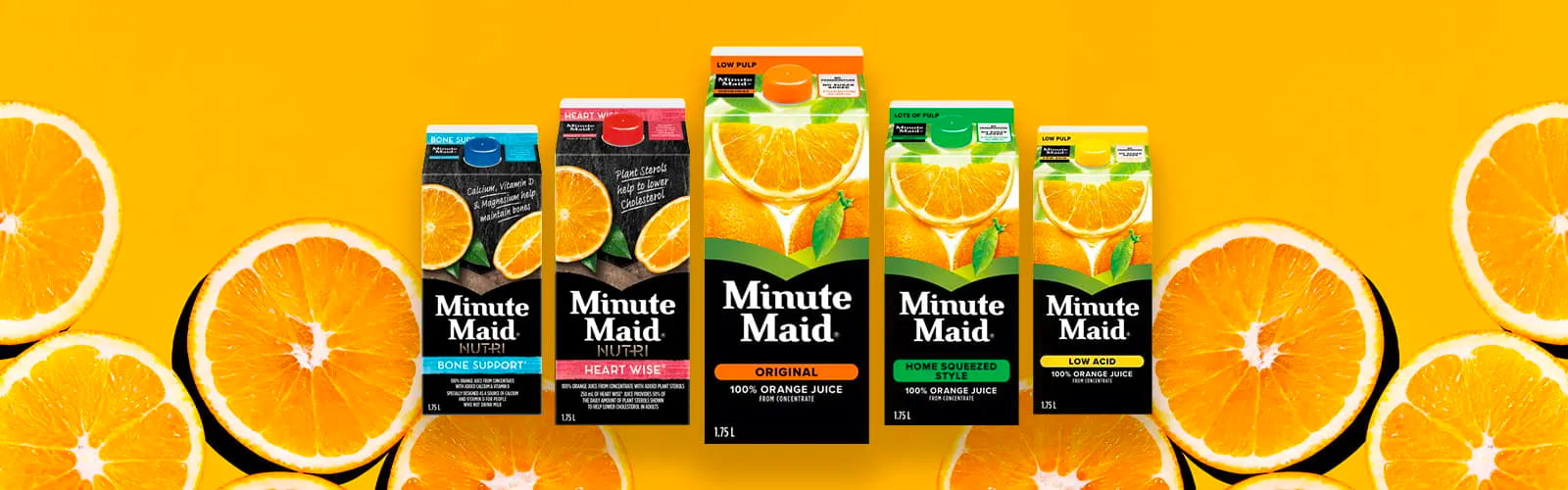 Minute Maid products and sliced oranges