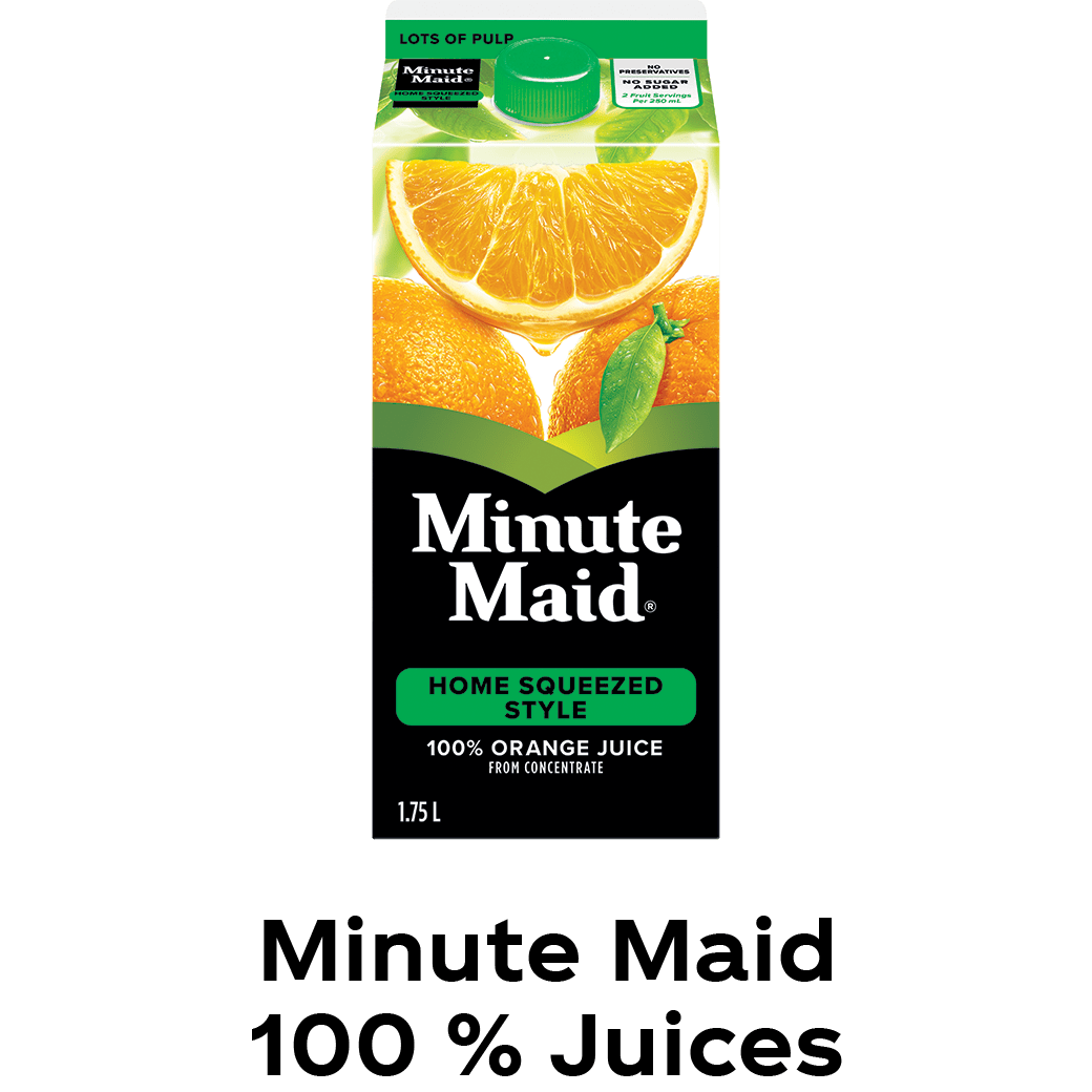 Minute Maid® 100% Juices packaging