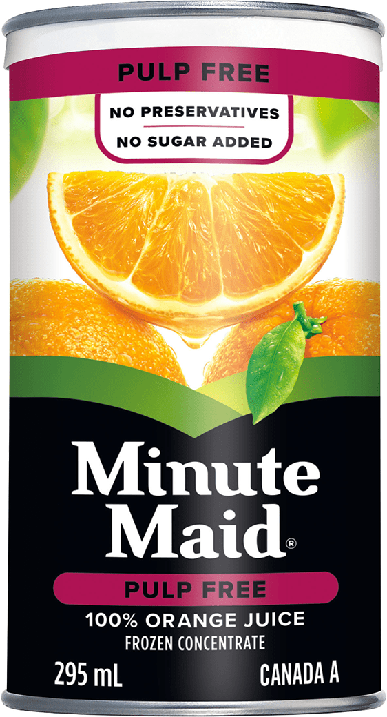 Minute Maid Pulp Free Orange Juice 295 mL frozen can