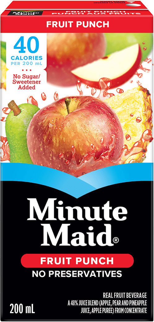Minute Maid "No Sugar Added" Fruit Punch 200 mL tetra box