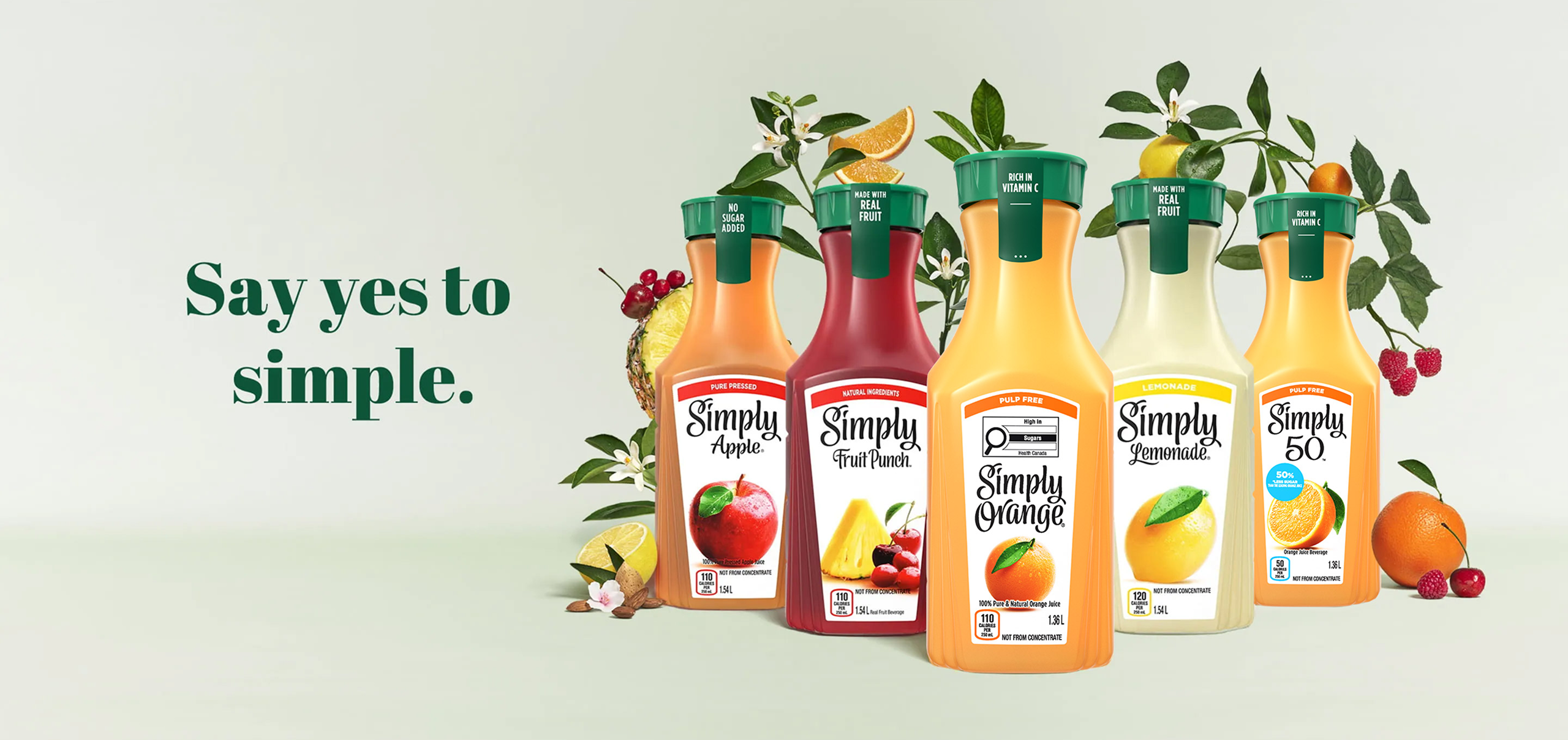 a line up of simply drink carafes