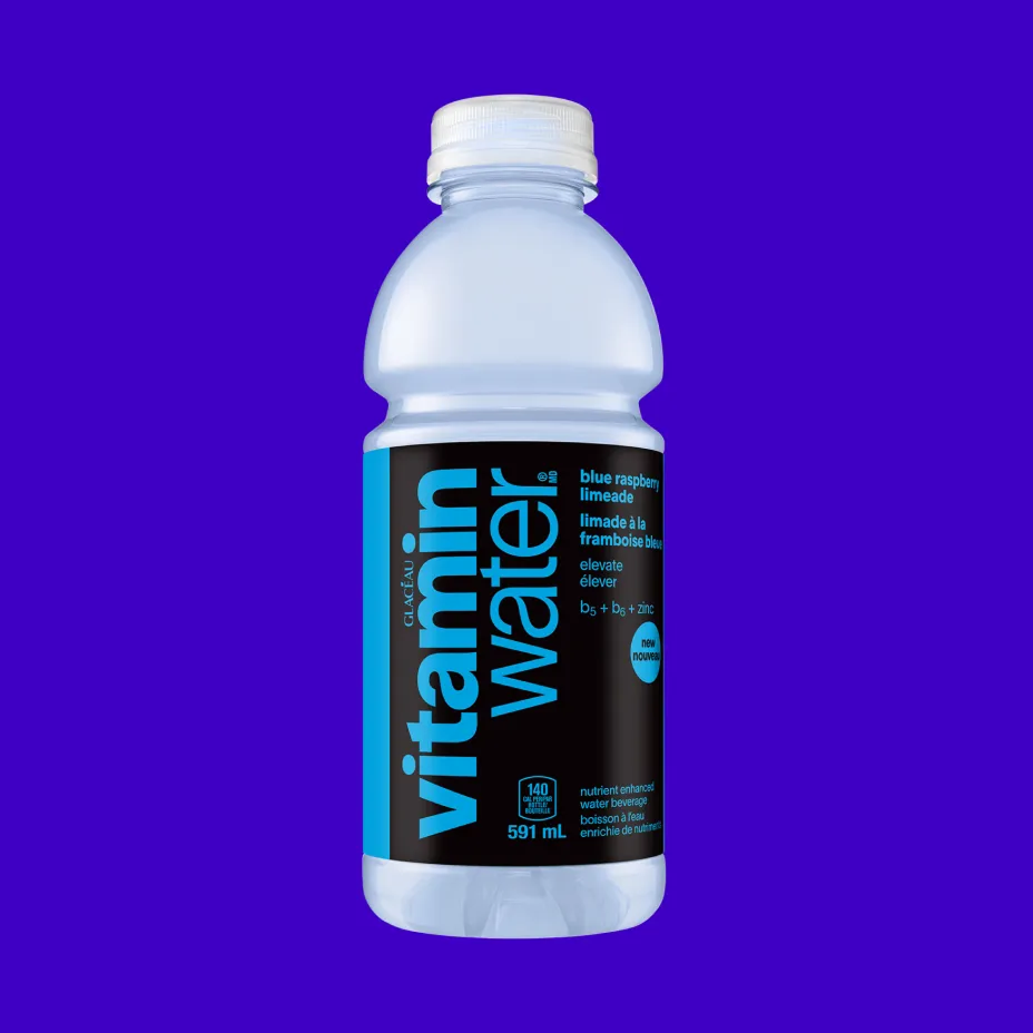vitaminwater limonade à la framboise bleue elevate  591 mL