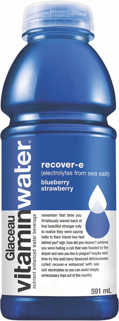 vitaminwater recover-e (electrolytes from sea salt) 591 mL bottle