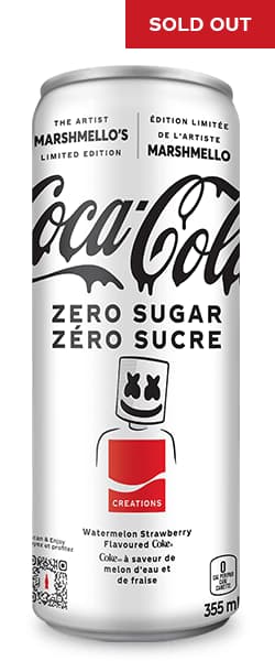 SOLD OUT. Marshmello's Limited Edition Coca-Cola® Zero Sugar - 355 mL can