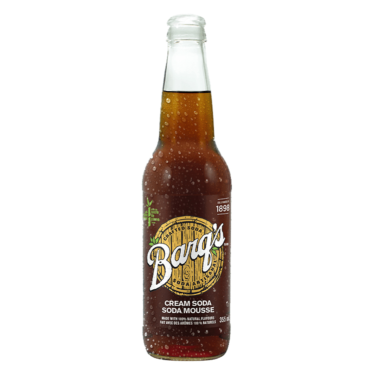 Barq's Crafted Soda Cream Soda Glass Bottle, 355 mL