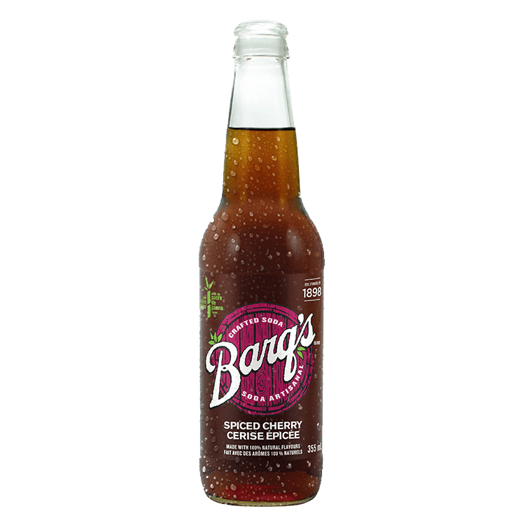 Barq's Crafted Soda Spiced Cherry Glass Bottle, 355 mL