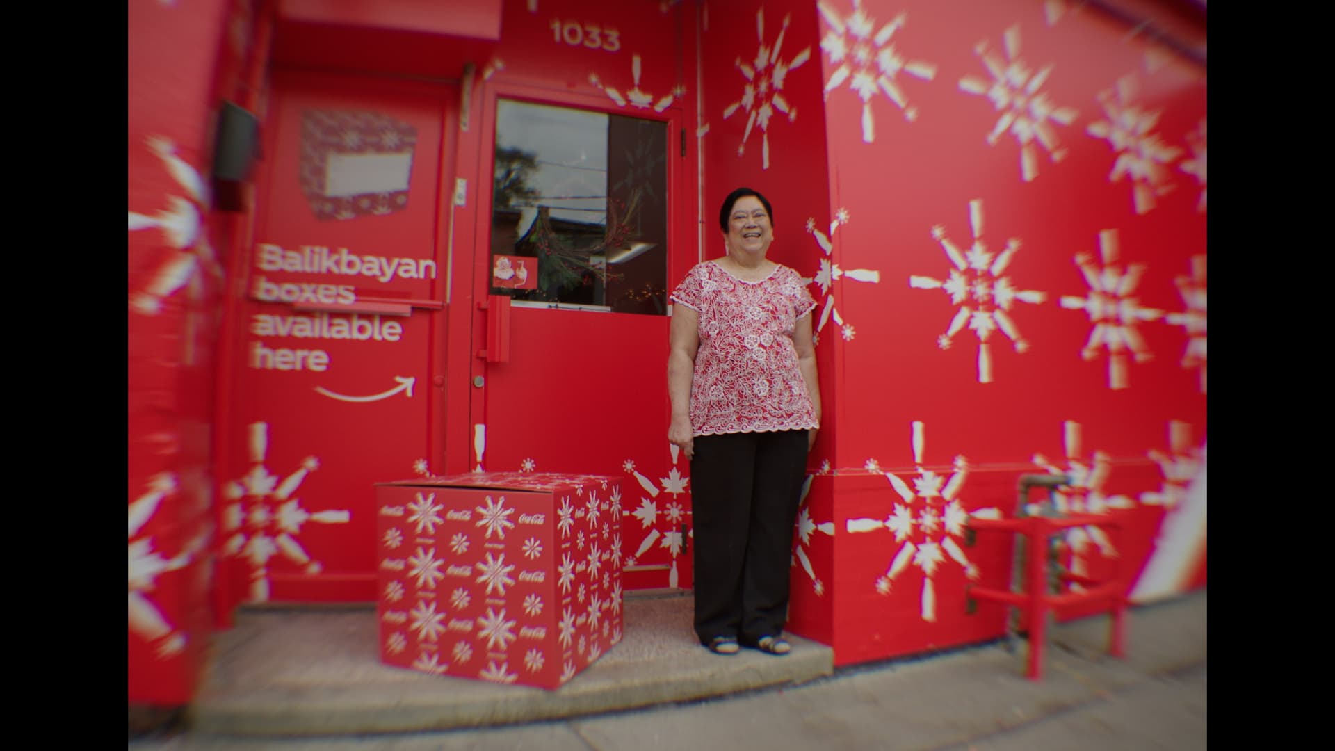 Tita Rosita with Balikbayan box Tita Rosita with Balikbayan box