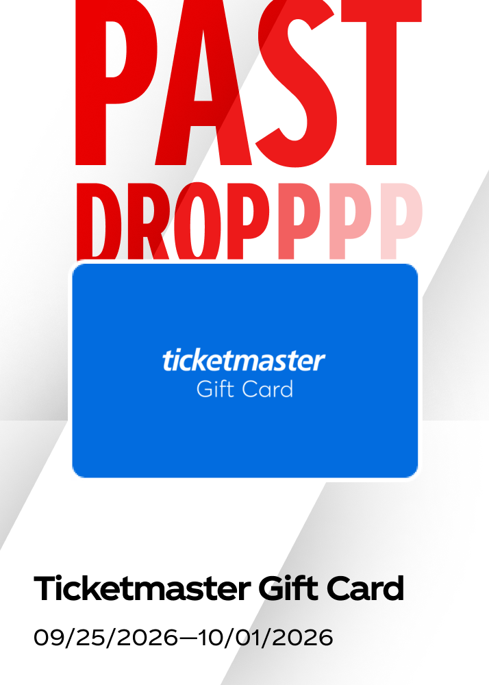 A digital Ticketmaster gift card shown as a past prize drop for the fall hockey promo.