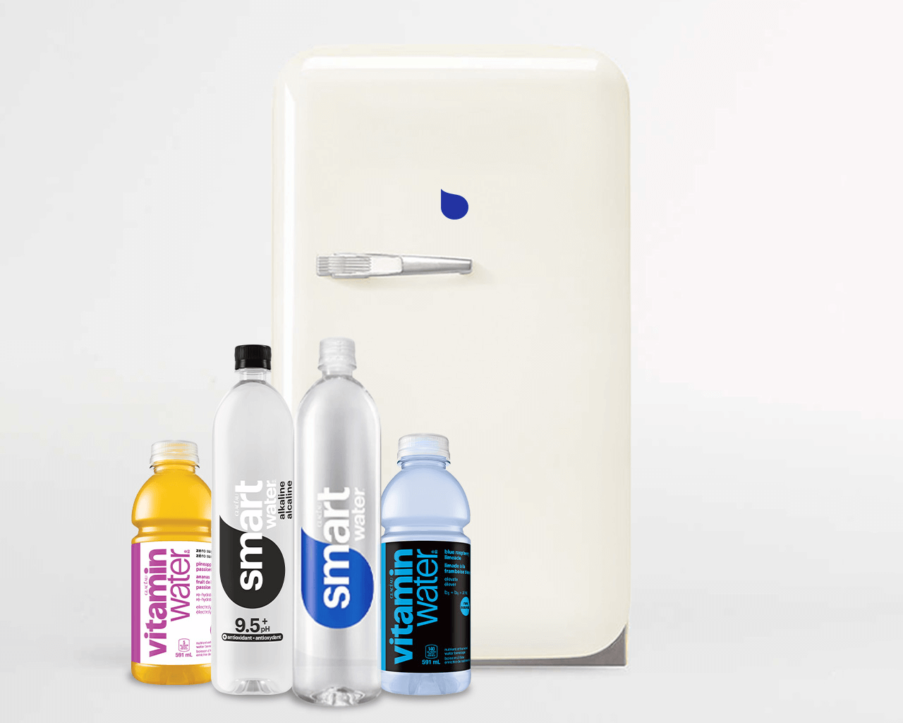 réfrigérateur avec smartwater et vitaminwater