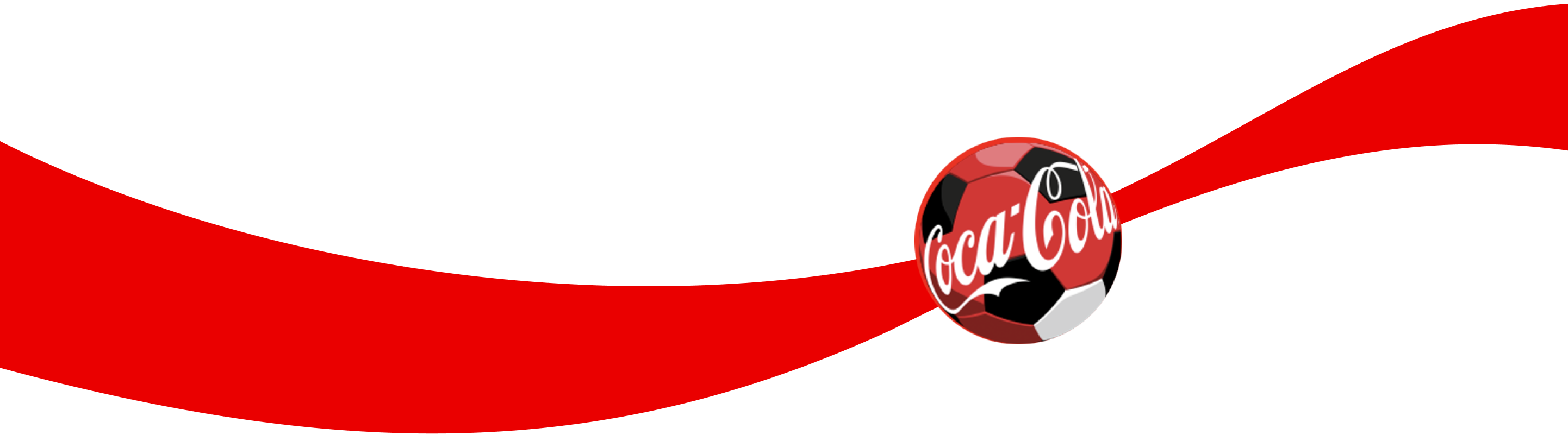 Red, black, and white Coca-Cola soccer ball
