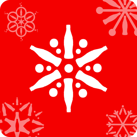 Snow flake made from coke bottles