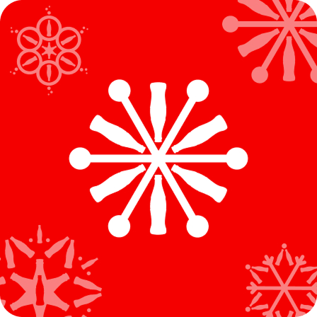 Snow flake made from coke bottles