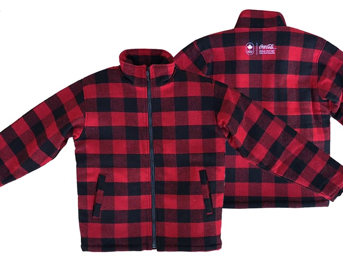 Coca-Cola & Team Canada Plaid Zip Jacket