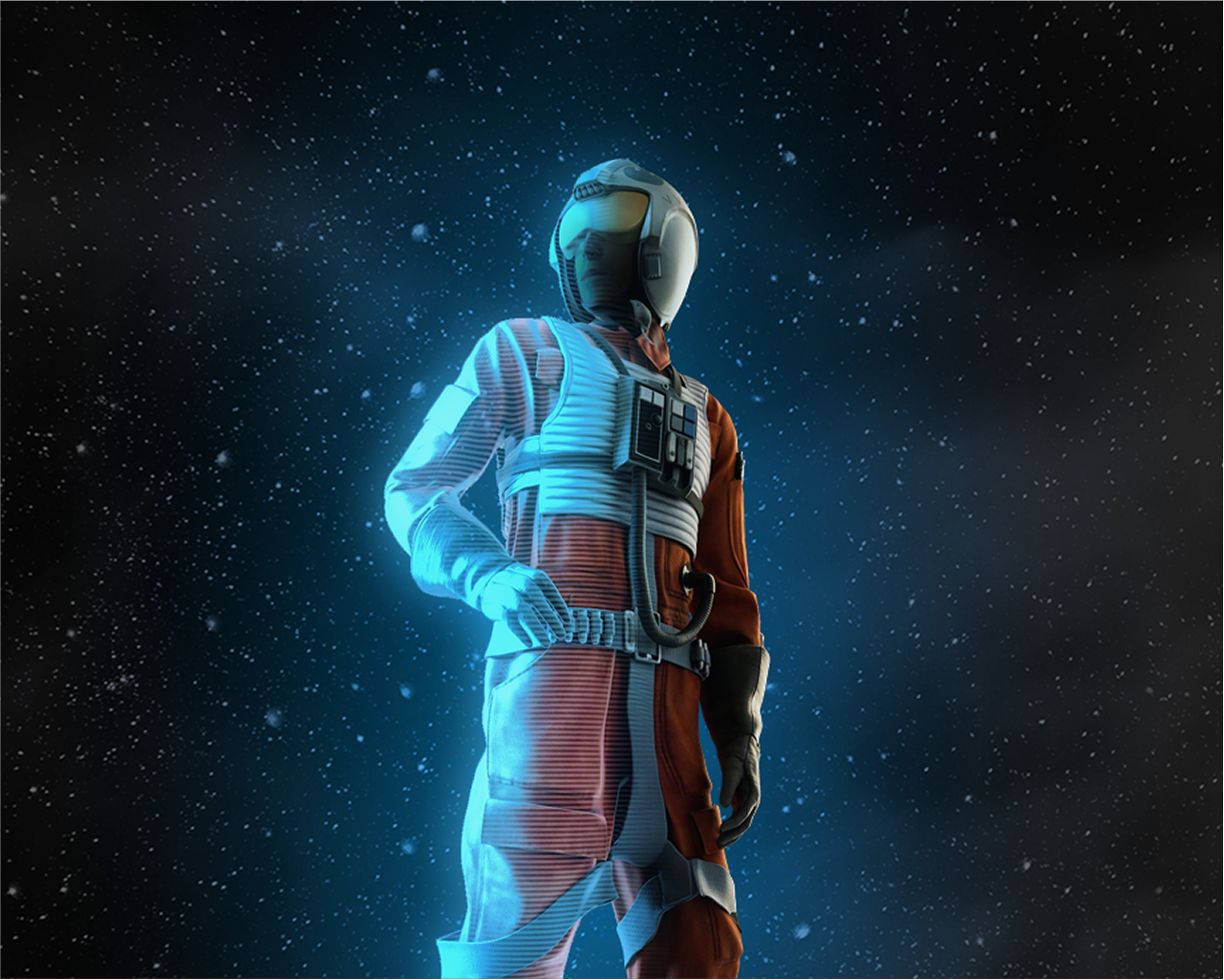 Star Wars Pilot character against a starry black background