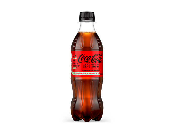 a bottle of coca-cola zero sugar: sans sucre
