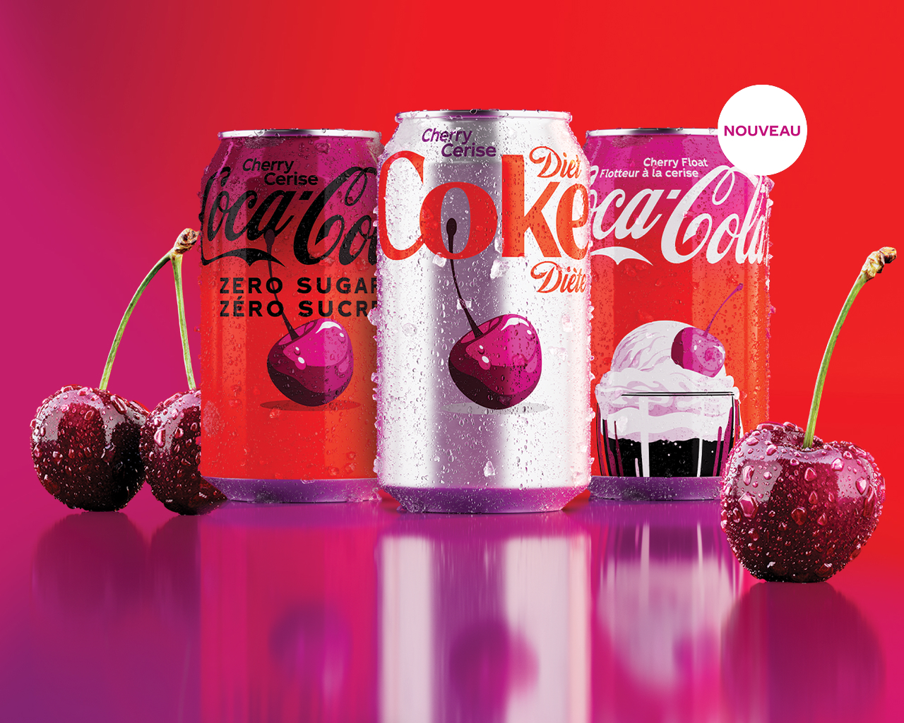 Variety of Coke cherry products