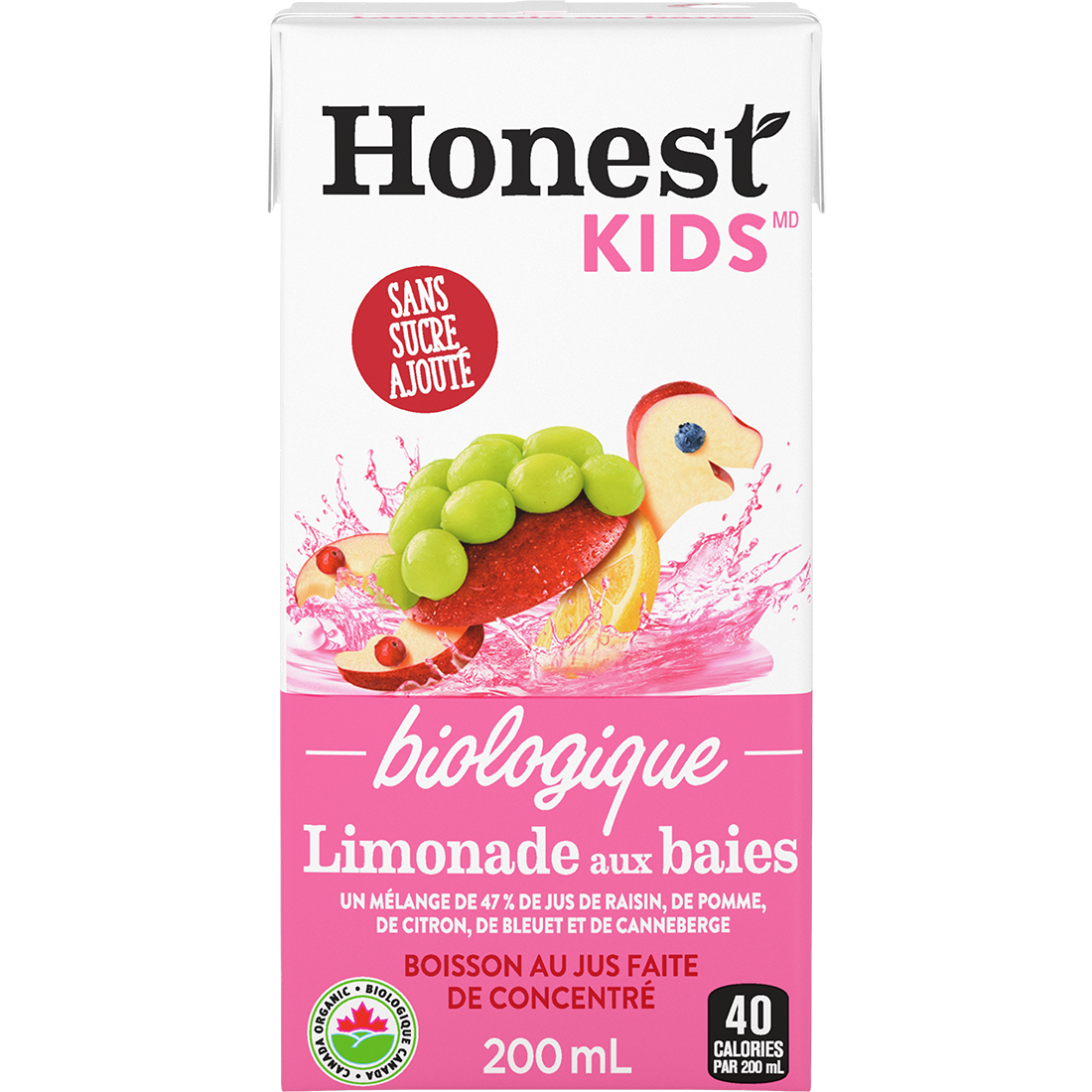 Honest Kids Limonade aux baies 200 mL emballage