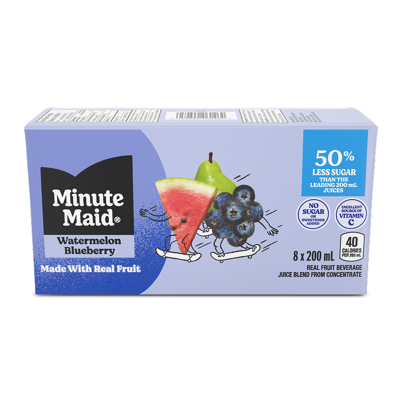 Minute Maid No Sugar Added Watermelon Blueberry Juice Boxes—multipack of juice boxes