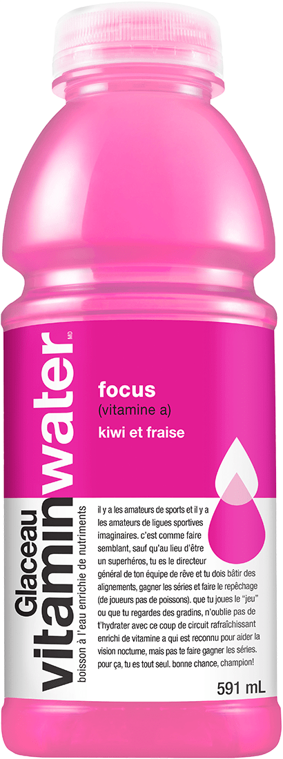 vitaminwater focus (vitamine a) kiwi et fraise 591 mL bouteille