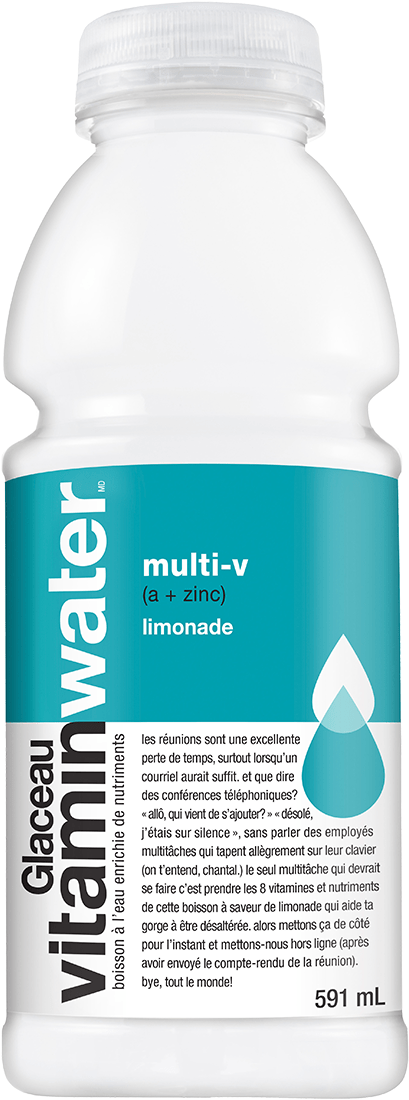 vitaminwater multi-v (a + zinc) limonade 591 mL bouteille