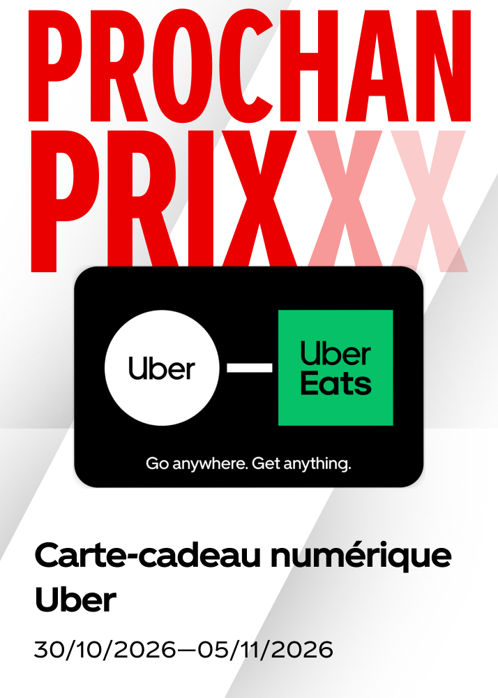 Tuile promotionnelle d'automne Coca-Cola annonçant une carte-cadeau numérique Uber.