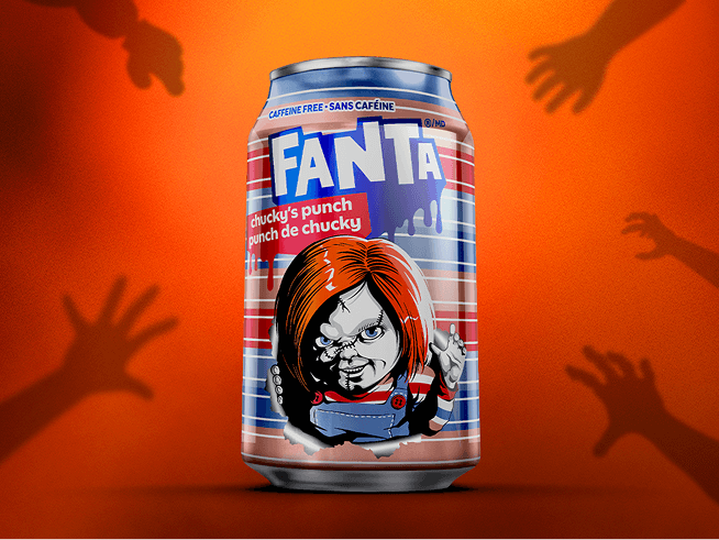 a can of Chucky Punch Fanta