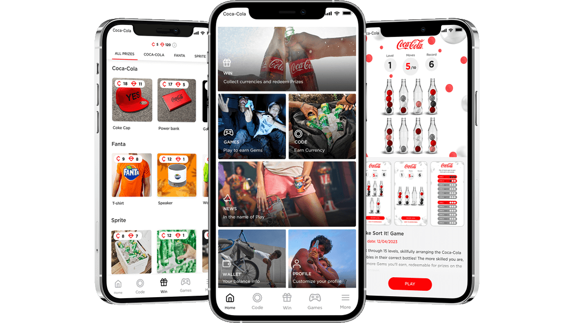 Darstellung der Coca-Cola App