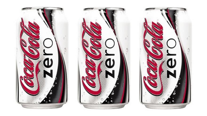 Image of three Coke Zero cans in white colour