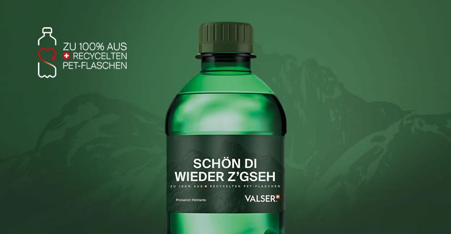 "Schön di wieder z'gseh" – die 100% rPET-Flaschen von VALSER