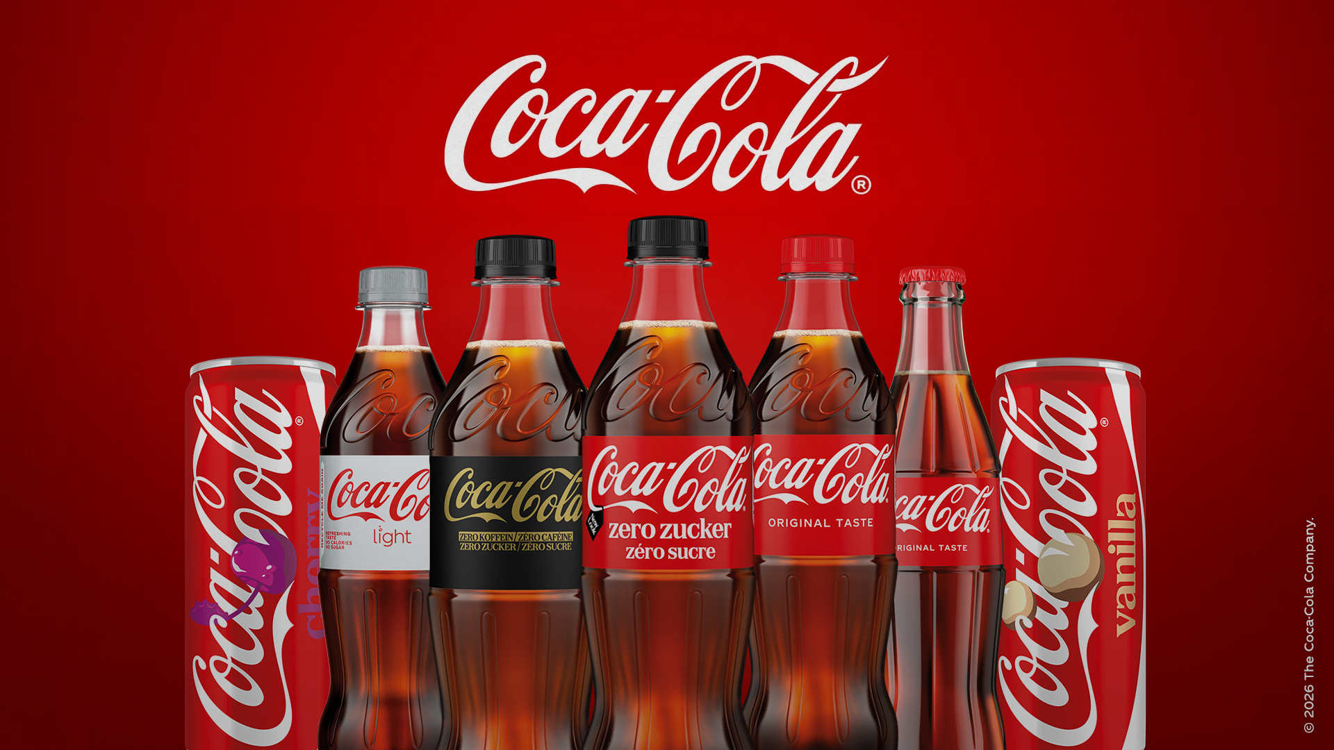 PET-Flaschen und Dosen Coca-Cola