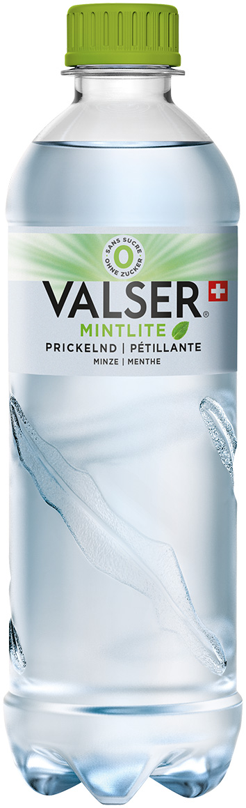 Eine Valser Minze PET-Flache Prickelnd