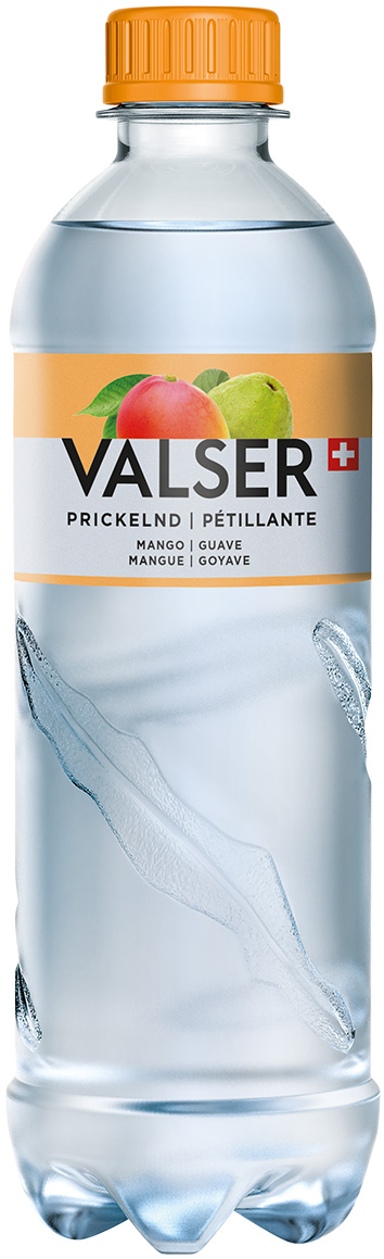 Eine Valser Viva Mango Guave PET-Flasche