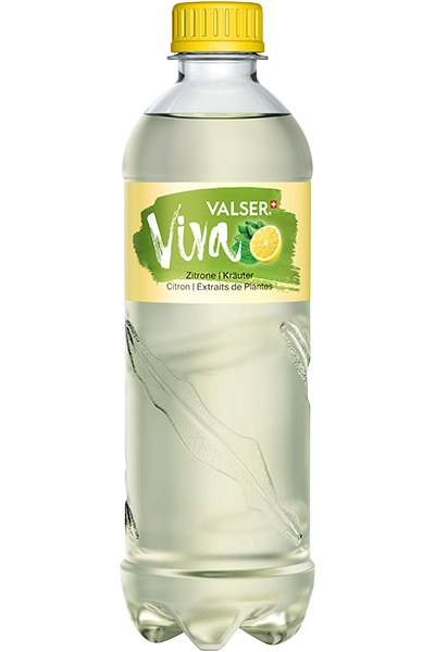 Eine Valser Viva Zitrone Melisse PET-Flasche