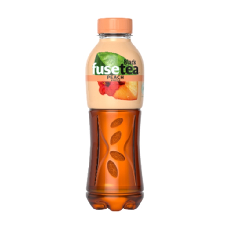 Eine 500 ml PET-Flasche Fusetea Peach