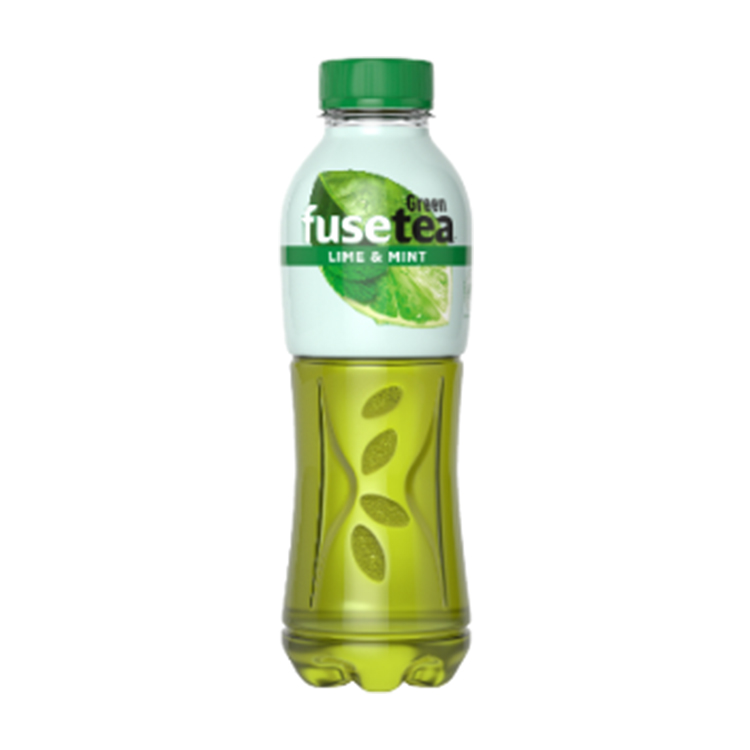 Eine 500 ml PET-Flasche Fusetea Green Tea Lime