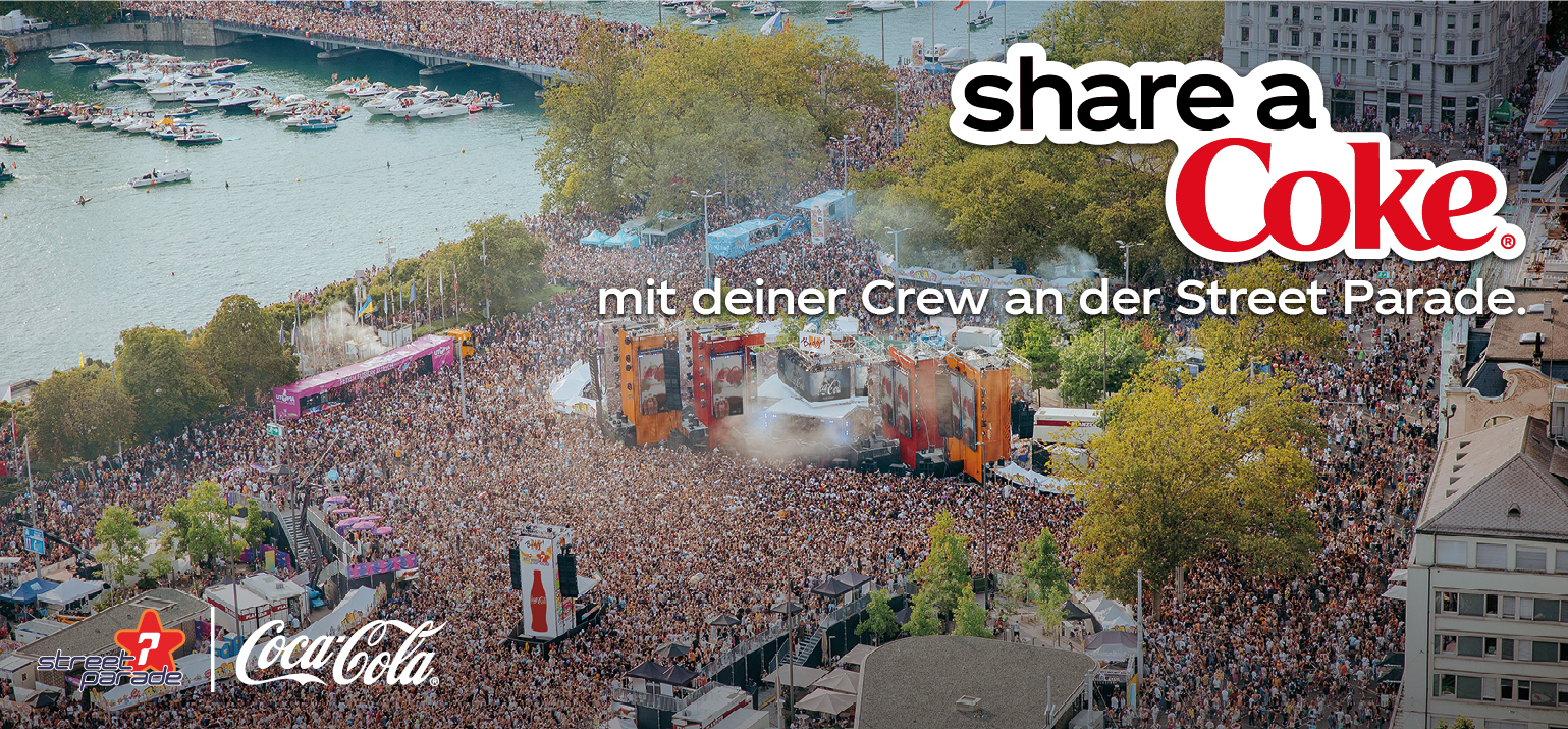 Share a Coke mit deiner Crew an der Street Parade.