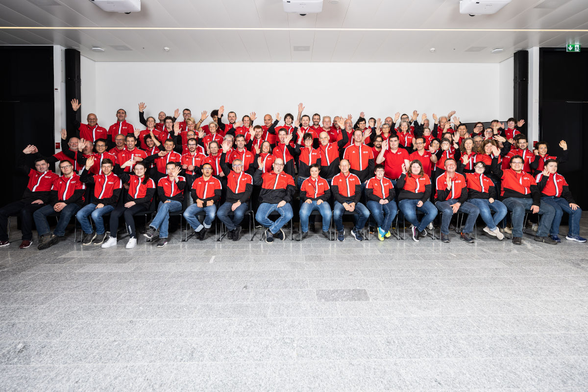 Gruppenbild anlÃ¤sslich des Special Olympics Delegationscamp in Tenero fÃ¼r die World Summer Games 2023 in Berlin, aufgenommen am 20. April 2023. (WeArePepper/Sebastian Schneider)