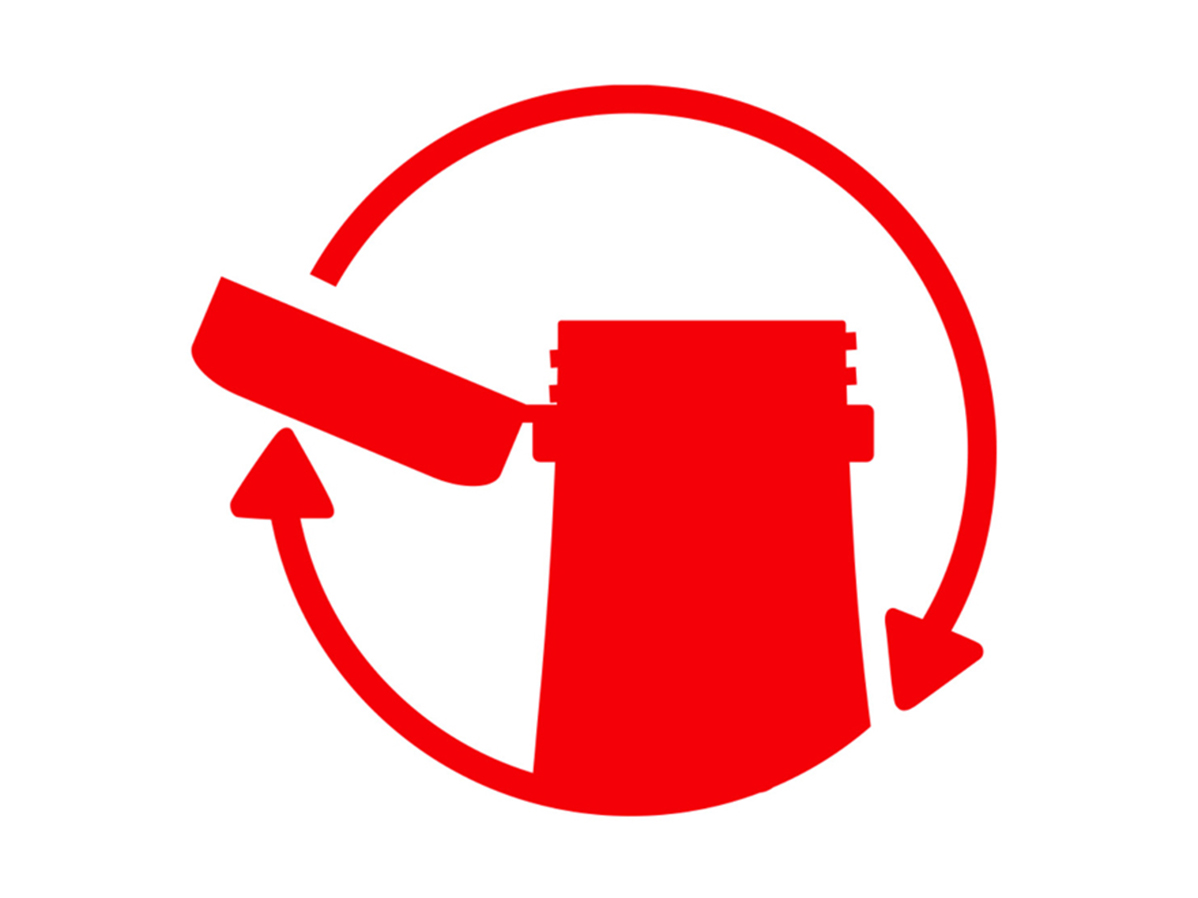 Rotes Fusetea Bleib-Dran-Deckel-Symbol