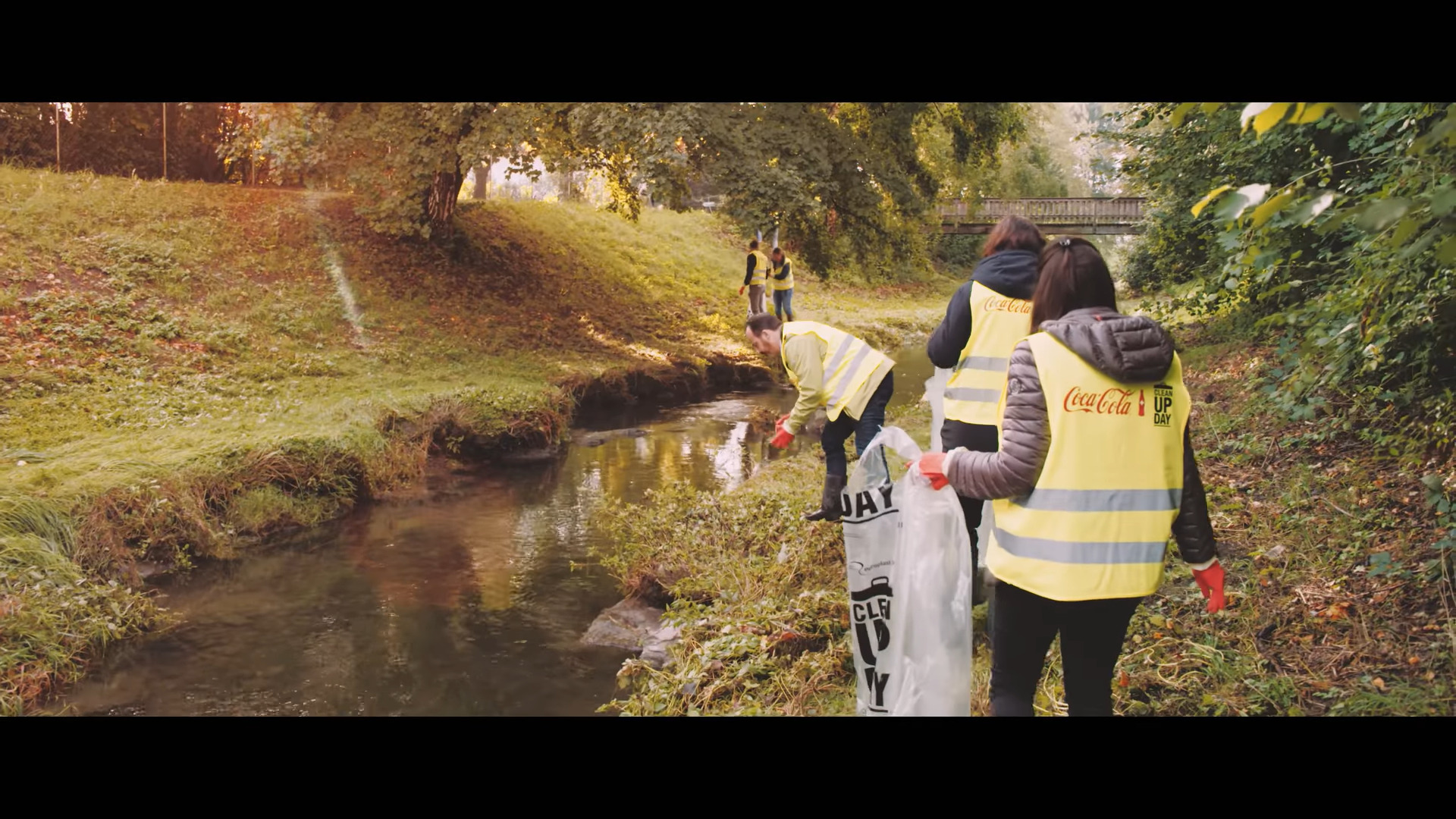 Image of Coca-Cola employees colleting waste at the World Cleanup Day