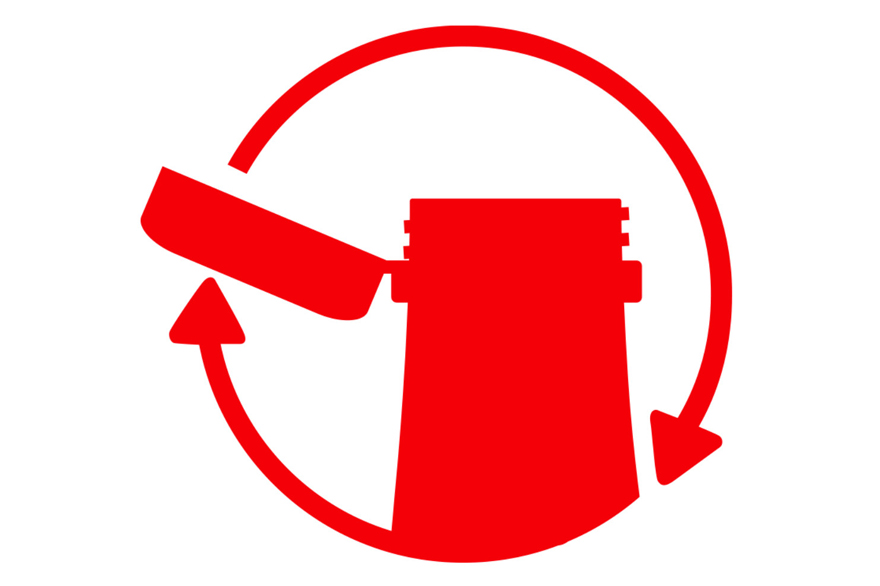 logo rouge sur fond blanc montrant un bouchon de bouteille attaché