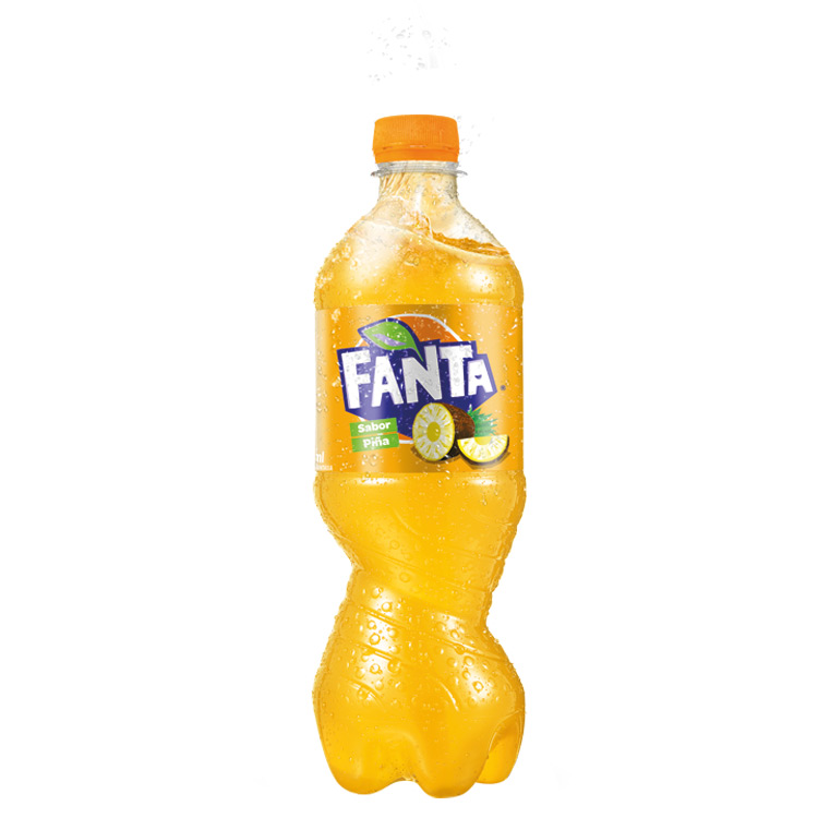 Botella plástica individual de Fanta Piña