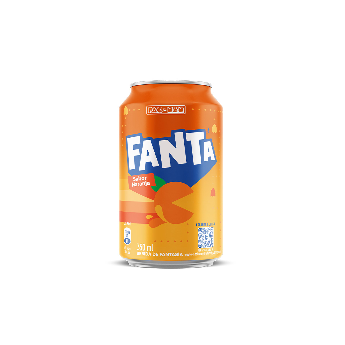  Lata de 350 ml de la edición limitada de Fanta PAC-MAN sabor Naranja.