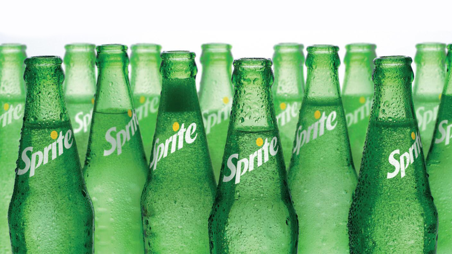 Sprite skleněné lahve nealkoholické limonády