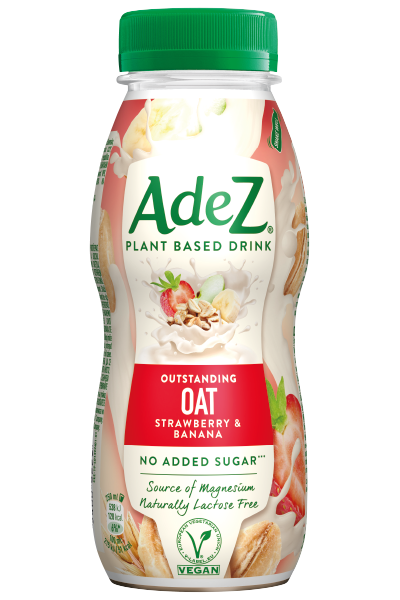 AdeZ Oat Tigernut Strawberry and Banana PET Lahev