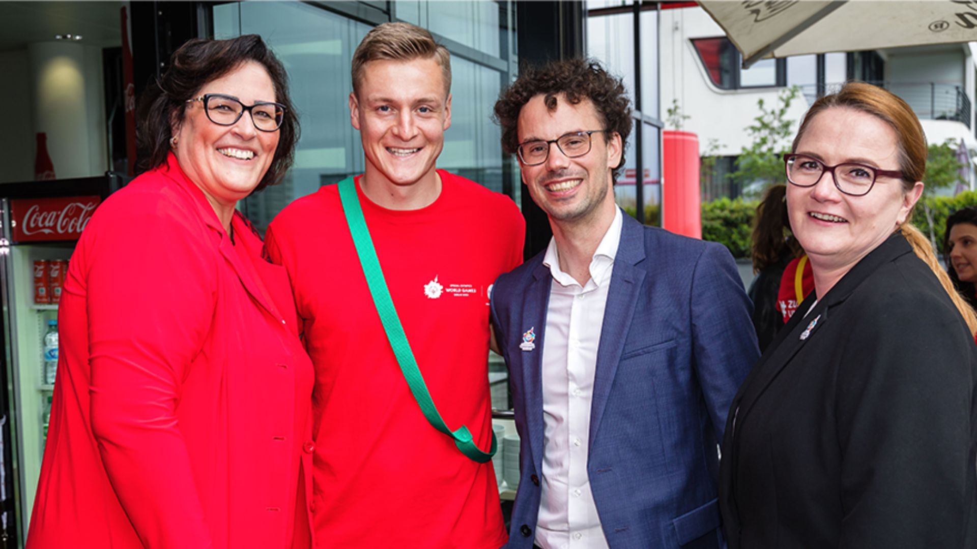 Barbara Körner, Felix Kroos, Sven Albrecht und Anja Jonas lächeln in die Kamera. Barbara Körner, Felix Kroos, Sven Albrecht und Anja Jonas (v.l.) in Vorfreude auf die Weltspiele
