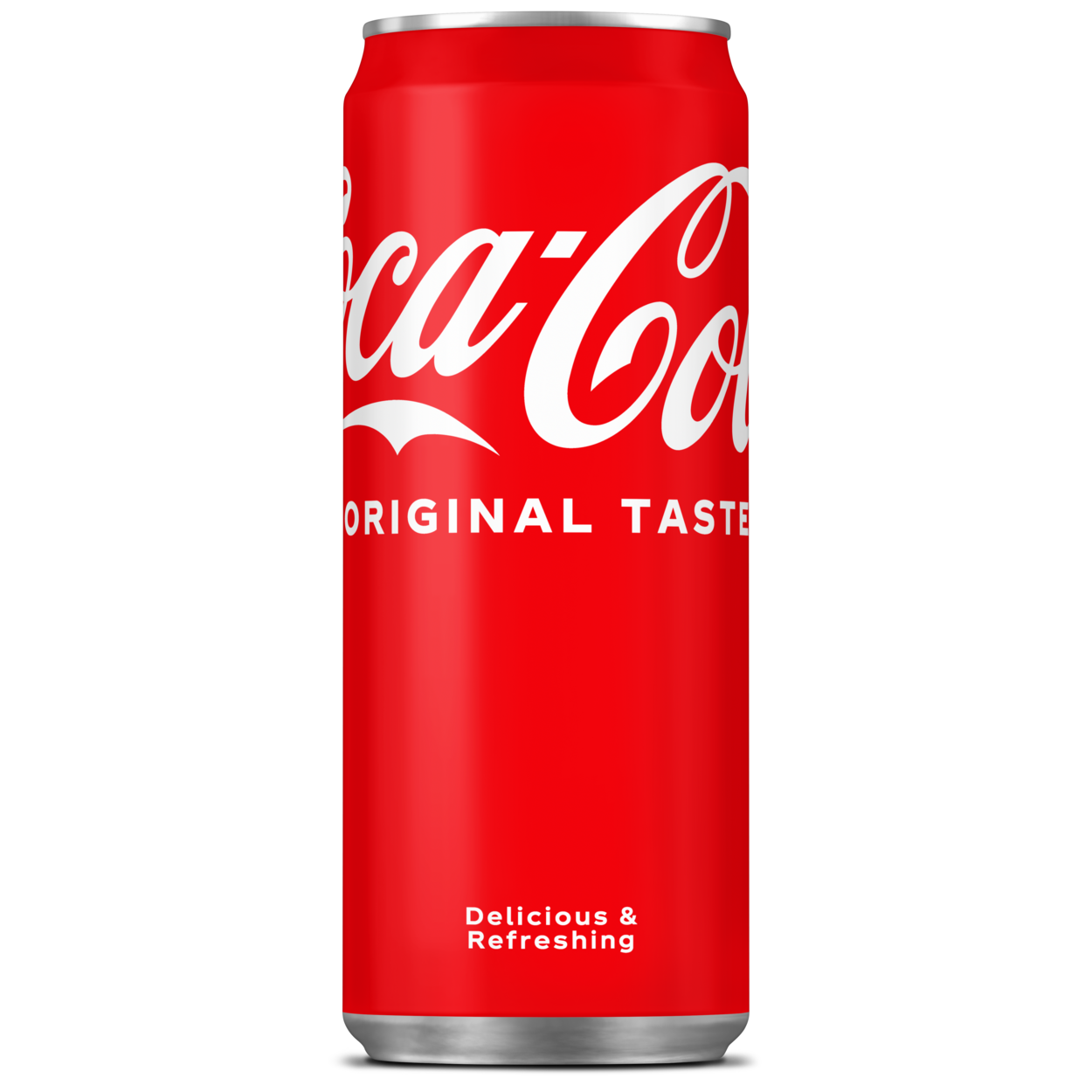 Eine Dose klassische Coca-Cola.
