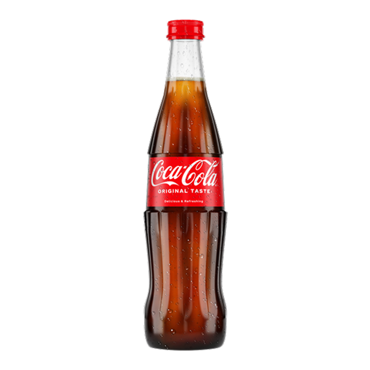 Eine Flasche klassische Coca-Cola.