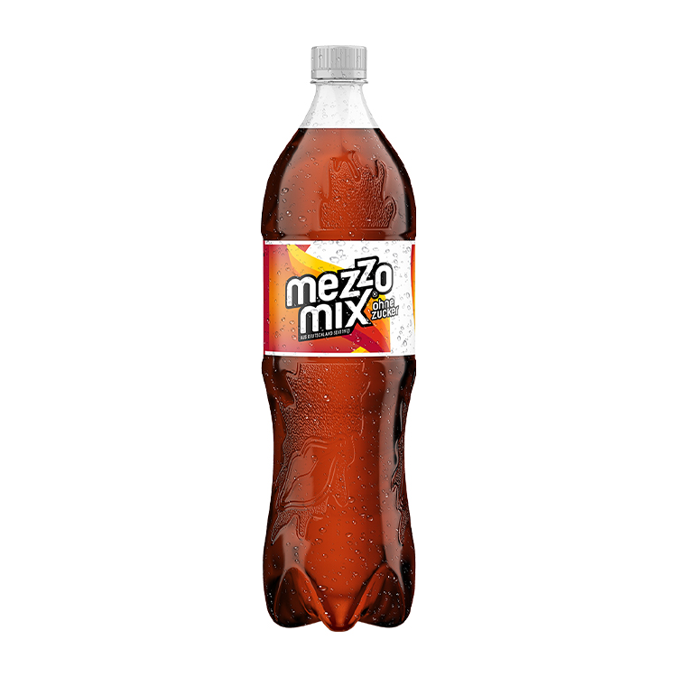 Eine 1,25 Liter-Flasche mezzo mix zero