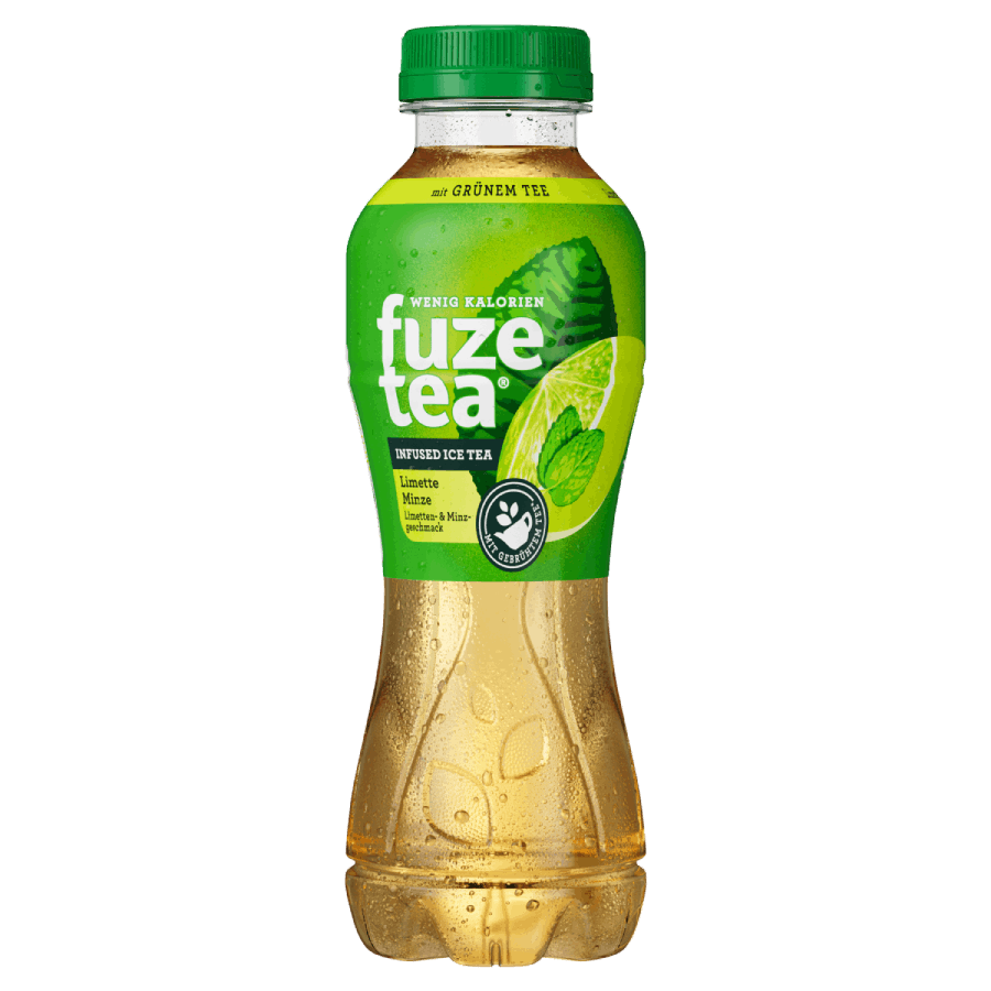 Eine Flasche Fuze Tea Limette Minze